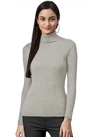 Women Winter Roll-Up Turtle Neck Top-thumb2