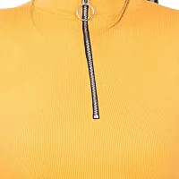 Women's Top Full Sleeve Cotton Zipper Neck Sweater-thumb2