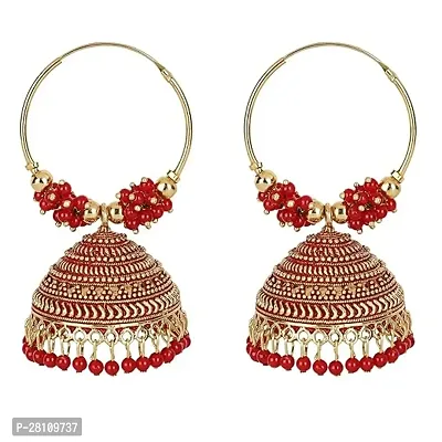 Shimol Latest Stylish Traditional Hoop Jhumki Earrings for Women  Girls-thumb0