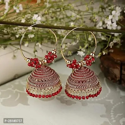 Shimol Latest Stylish Traditional Hoop Jhumki Earrings for Women  Girls-thumb3