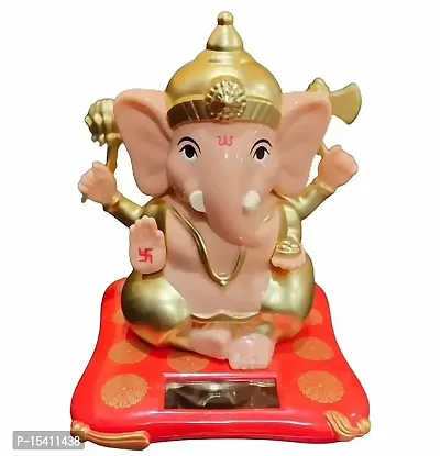 kunya Moving Hands Solar Ganesha Statue for car Dashboard Home Decor and Office | Ganpati Bappa | Solar Lord Ganesh ji Moving Hands (4.5 Inch)-thumb0