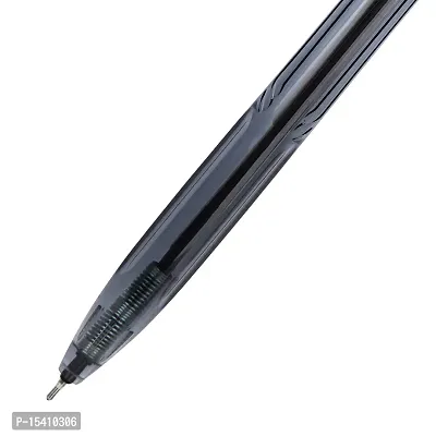 Deli Roller Lightweight Ballpoint Pen, 0.7mm Tip, Ball Point Pen Set with Soft Grip for Smooth Writing, Students, College, Office (Black)-thumb4