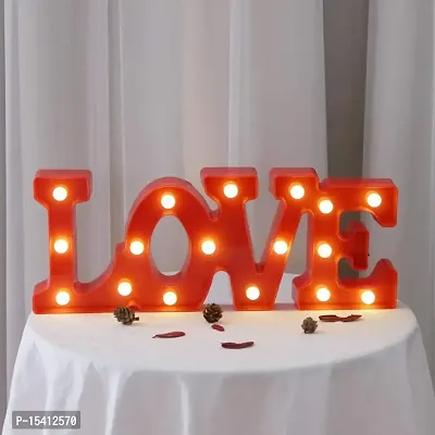 kunya 3D LED Table Love Marquee Indoor Night Light Lamp for Home Decoration, Birthday, Party Candle Light Dinner Decor, Bedroom, Children Room, Valentine Wedding Decor (Red Love Lamp)