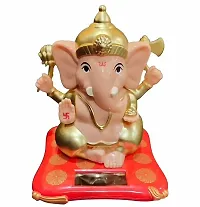 Kunya Moving Hand Solar Powered Ganesha Statue for Car Dashboard Home Decor and Office | Ganpati Bappa | Solar Powered Lord Ganesh ji Moving Hand (Small)-thumb4