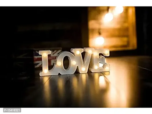 Perfect Pricee 3D LED Table Love Marquee Indoor Night Light Lamp for Home Decoration, Birthday, Party Candle Light Dinner Decor, Bedroom, Children Room, Valentine Wedding Decor (White Love Lamp)-thumb0
