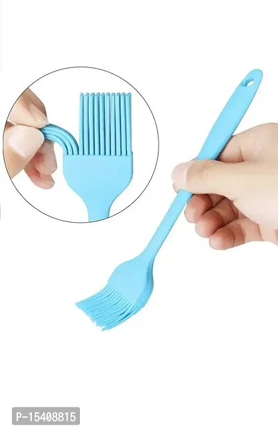 Perfect Pricee Full Silicone Cooking/Oiling/Barbecue/Basting/Baking Brush for Cake Decorating , 21 cm , Blue-thumb5