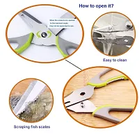 Perfect Pricee 10 in 1 Multipurpose Stainless Steel Mighty Shears Scissor for Cooking, Seafood, Cutter, Peeler, Opener, Slicer and Magnetic Cover-thumb4