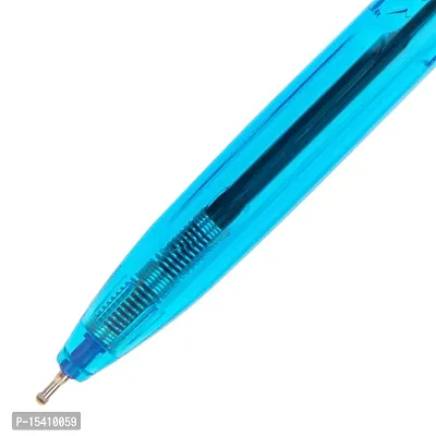 Deli Roller Lightweight Ballpoint Pen, 0.7mm Tip, Ball Point Pen Set with Soft Grip for Smooth Writing, Students, College, Office (Blue)-thumb5