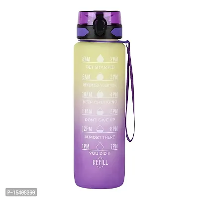 kunya Water Bottle 1 Liters with Motivational Time Marker, Unbreakable Leakproof Durable BPA-free Non-Toxic Water bottle for office, gym (Pack of 1 pc)-thumb4