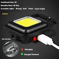 kunya The Genuine Keychain LED Light with Bottle Opener, Magnetic Base and Folding Bracket Mini COB 500 Lumens Rechargeable Emergency Light (Square with 4 Modes)-thumb3