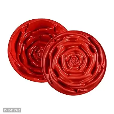 Folca? 1 Pc 3D Chocolate/Cake/Jelly Mould, Soft, Durable  Flexible Mould (Silicone Mould Design 10(Rose))-thumb4