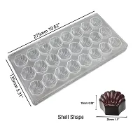 Kunya Chocolate Shell Design Mould Kitchen Baking Tools Chocolate Making Polycarbonate Moulds Pack of 1 (Shell)-thumb1