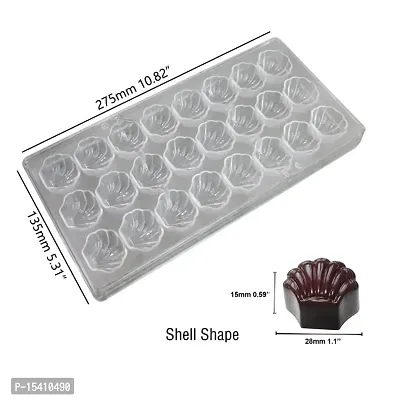 Kunya Chocolate Shell Design Mould Kitchen Baking Tools Chocolate Making Polycarbonate Moulds Pack of 1 (Shell)-thumb2