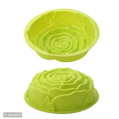 Folca? 1 Pc 3D Chocolate/Cake/Jelly Mould, Soft, Durable  Flexible Mould (Silicone Mould Design 10(Rose))-thumb0