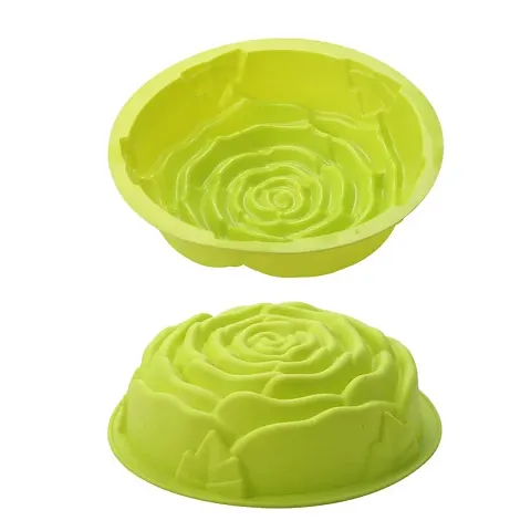 Folca? 1 Pc 3D Chocolate/Cake/Jelly Mould, Soft, Durable & Flexible Mould (Silicone Mould Design 10(Rose))