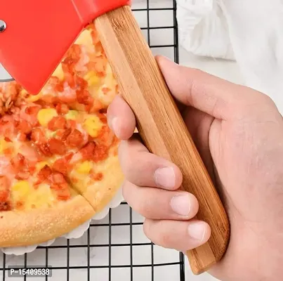 Perfect Pricee Axe Shaped Pizza Cutter with Sharp Rotating Blade for Bread, Cakes , 22.5 X 10 X 2 cm , Color- Red-thumb5