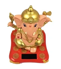 kunya Moving Hands Solar Ganesha Statue for car Dashboard Home Decor and Office | Ganpati Bappa | Solar Lord Ganesh ji Moving Hands (4.5 Inch)-thumb1