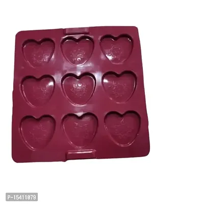 Perfect Pricee 9 Cavity Heart Shaped Happy Diwali Engraved Chocolate Silicone Mould Diwali Special for Brownie, Jelly, Cupcakes, Muffins, Cookies, Quiches, Bread, Candie, Tarts, Gelatin, Clays, Resin-thumb0