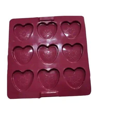 Perfect Pricee 9 Cavity Heart Shaped Happy Diwali Engraved Chocolate Silicone Mould Diwali Special for Brownie, Jelly, Cupcakes, Muffins, Cookies, Quiches, Bread, Candie, Tarts, Gelatin, Clays, Resin