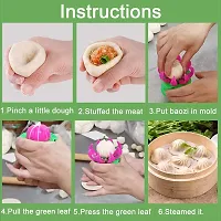 Perfect Pricee Plastic Momos Dumpling Maker Dough Press Mould Shapes (pink and green)-thumb4