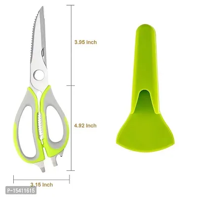 Perfect Pricee 10 in 1 Multipurpose Stainless Steel Mighty Shears Scissor for Cooking, Seafood, Cutter, Peeler, Opener, Slicer and Magnetic Cover-thumb4