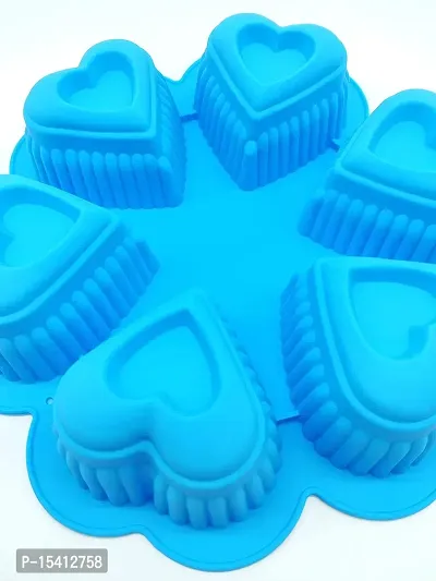 Folca? 1 Pc 3D Chocolate/Cake/Jelly Mould, Soft, Durable  Flexible Mould (Silicone Mould Design 5(Mini Hearts))-thumb3