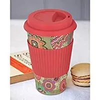 kunya Bamboo Nature's Kids Drinking Cups Mug with Silicone Grip, Bamboo Fiber Coffee Mug (Multicolor)-thumb1