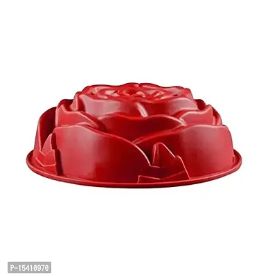 Folca? 1 Pc 3D Chocolate/Cake/Jelly Mould, Soft, Durable  Flexible Mould (Silicone Mould Design 10(Rose))-thumb3