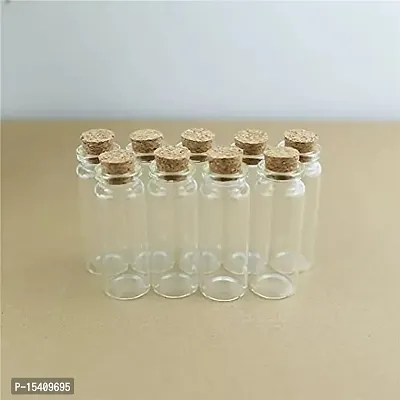 Perfect Pricee 12pcs Lovely Small Wish Bottle Tiny Clear Empty Wishing Glass Message Vial with Cork Stopper 1ml Mini Containers Bottle (3CM)-thumb0