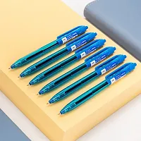 Deli Roller Lightweight Ballpoint Pen, 0.7mm Tip, Ball Point Pen Set with Soft Grip for Smooth Writing, Students, College, Office (Blue)-thumb3