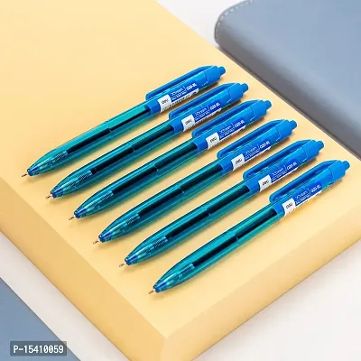 Deli Roller Lightweight Ballpoint Pen, 0.7mm Tip, Ball Point Pen Set with Soft Grip for Smooth Writing, Students, College, Office (Blue)-thumb4