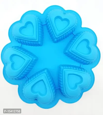 Folca? 1 Pc 3D Chocolate/Cake/Jelly Mould, Soft, Durable  Flexible Mould (Silicone Mould Design 5(Mini Hearts))-thumb0