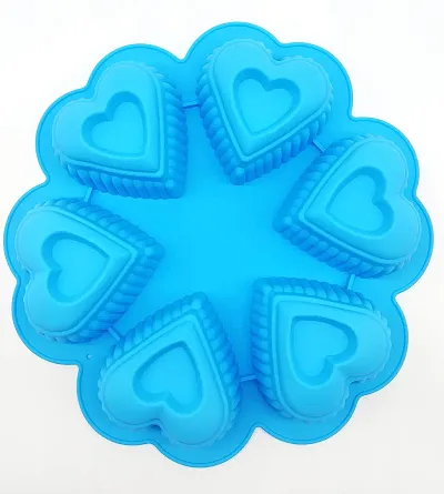 Folca? 1 Pc 3D Chocolate/Cake/Jelly Mould, Soft, Durable & Flexible Mould (Silicone Mould Design 5(Mini Hearts))