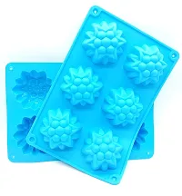 Folca? 1 Pc 6 Cavity Silicone Mould for Handmade Soap, Cake, Jelly, Pudding, Chocolate, Dessert etc (Flower Mould Design 4)-thumb2