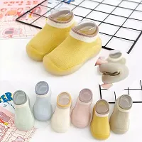Ji and Ja Antiskid Shoe Socks for Baby Boys and Girls Antislip Silicone Rubber Sole | Socks Cum Shoes | All Season wear - (0-6 months, Pack of 1, Random Colors)-thumb4