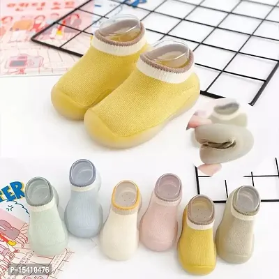Ji and Ja Antiskid Shoe Socks for Baby Boys and Girls Antislip Silicone Rubber Sole | Socks Cum Shoes | All Season wear - (0-6 months, Pack of 1, Random Colors)-thumb5