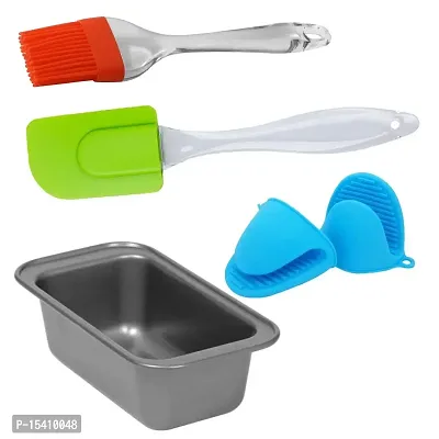 Perfect Pricee Plastic Baking Combo of Silicone Spatula and Brush, Silicone Mitton Gloves and Bread Loaf, Combo 13