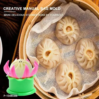 Perfect Pricee Plastic Momos Dumpling Maker Dough Press Mould Shapes (pink and green)-thumb4