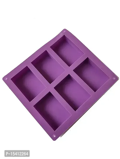 Grizzly 1 Pc Silicone 6 Cavity Rectangle Cake Mould Chocolate Soap Mould Baking Mould Soap Making Candle Craft (Rectangle Mould)-thumb0