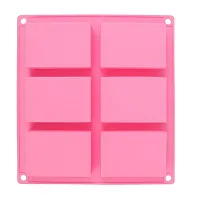 Grizzly 1 Pc Silicone 6 Cavity Rectangle Cake Mould Chocolate Soap Mould Baking Mould Soap Making Candle Craft (Rectangle Mould)-thumb2