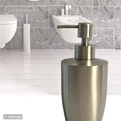 MAX HOME? Stainless Steel Handwash Liquid Soap Dispenser/Shampoo Dispenser/Lotion Dispenser Gel Dispenser for Bathroom and Wash Basin (Pump) (1 Pc 350 ml)-thumb0