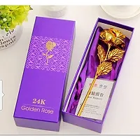 Perfect Pricee Gift Valentine Gift Golden Rose 25 Cm with Beautiful Gift Box and Carry Bag (Golden)-thumb1