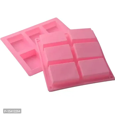Grizzly 1 Pc Silicone 6 Cavity Rectangle Cake Mould Chocolate Soap Mould Baking Mould Soap Making Candle Craft (Rectangle Mould)-thumb5