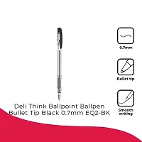 deli Ballpoint Pen for Students, Office Use,Shop  Exams Low Odor, 0.7 mm Tip Black Ball Pen, EQ2-BK, 12 Ball Pen??(Black)-thumb3