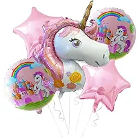 Perfect Pricee 5pcs/lot Unicorn Balloons Star Foil Balloon Unicorn Theme Party DIY Decoration Baby Boy Girl Birthday Balloon Helium Toys Balls-thumb3