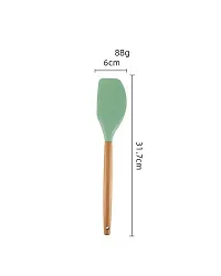 Perfect Pricee Silicone Spatula Cooking Utensils Kitchen Utensil Set Heat Resistant Wooden Handles Kitchen Gadgets Tools Set for Nonstick Assorted Color-thumb1