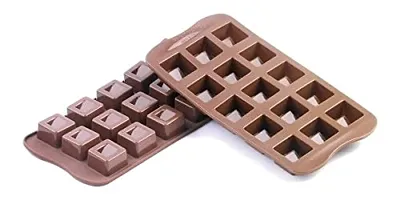Perfect Pricee Chocolate Mould, Ice Mould, Candle Mould, Small Cake Brownie Mould, Christmas Muffins Silicone Tray (Square)-thumb1