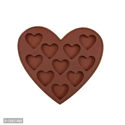 Perfect Pricee Chocolate Mould, Ice Mould, Candle Mould, Small Cake Brownie Mould, Christmas Muffins Silicone Tray (Heart)-thumb3