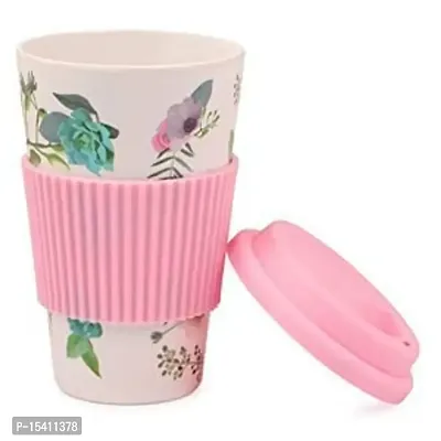 kunya Bamboo Nature's Kids Drinking Cups Mug with Silicone Grip, Bamboo Fiber Coffee Mug (Multicolor)