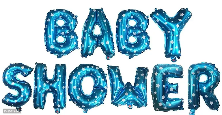 Perfect Pricee Baby Shower 18 Inch Foil Balloon Set Pack of 10 Letters (Blue)-thumb3